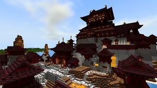 Screenshot of the Minecraft Bedrock Marketplace product Samurai vs Ogre Castle Assault created by Impress.