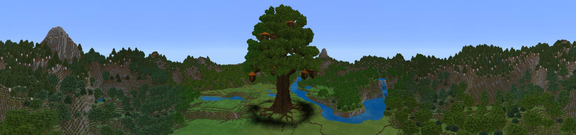 Panorama of the Minecraft Bedrock Marketplace product The House in the Giant Tree created by Impress.