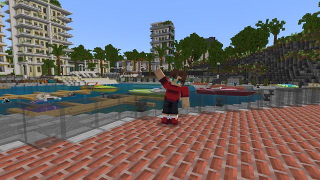 Screenshot of the Minecraft Bedrock Marketplace product Beachside City created by Impulse.