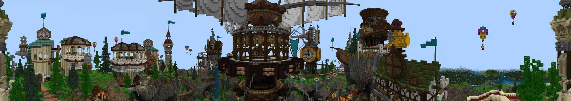 Panorama of the Minecraft Bedrock Marketplace product Clockwork City created by Impulse.