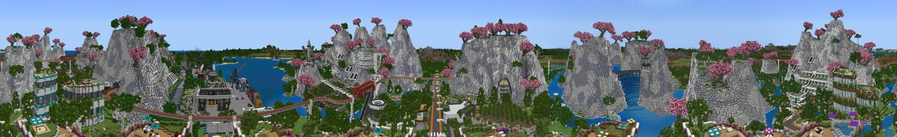 Panorama of the Minecraft Bedrock Marketplace product Eco City created by Impulse.