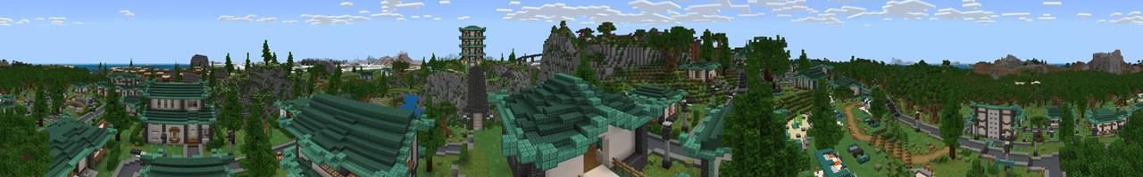 Panorama of the Minecraft Bedrock Marketplace product Floral Peaks created by Impulse.