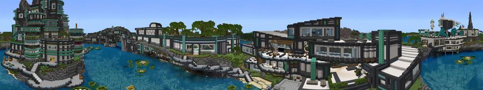 Panorama of the Minecraft Bedrock Marketplace product Island of Dreams created by Impulse.