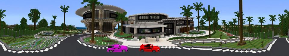 Panorama of the Minecraft Bedrock Marketplace product Luxury Mansion created by Impulse.