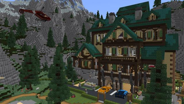 Screenshot of the Minecraft Bedrock Marketplace product Mountain Mansion created by Impulse.