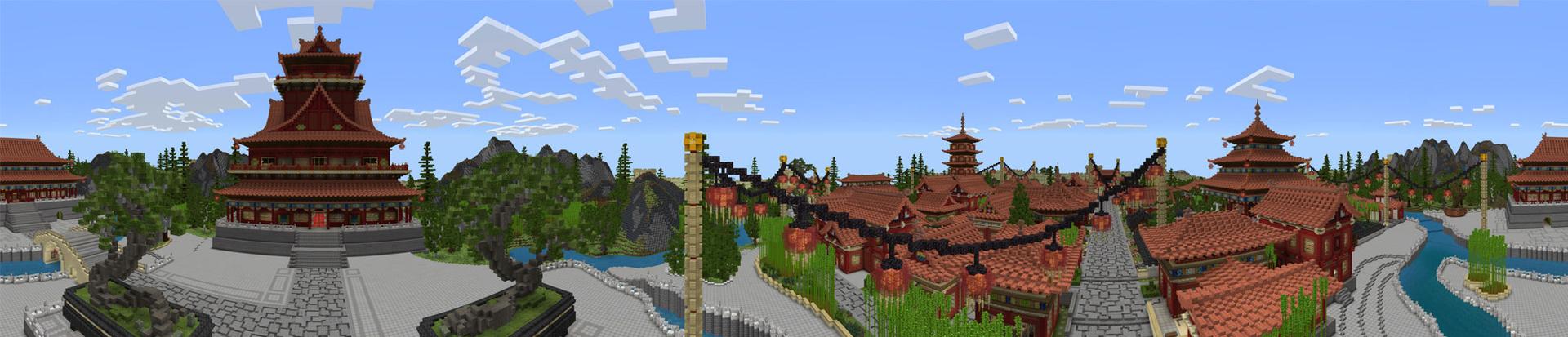 Panorama of the Minecraft Bedrock Marketplace product Ruby City created by Impulse.