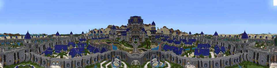 Panorama of the Minecraft Bedrock Marketplace product Sapphire City created by Impulse.