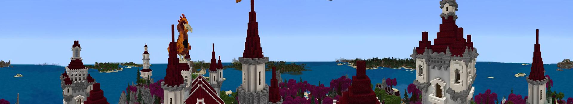 Panorama of the Minecraft Bedrock Marketplace product Violet Castle created by Impulse.