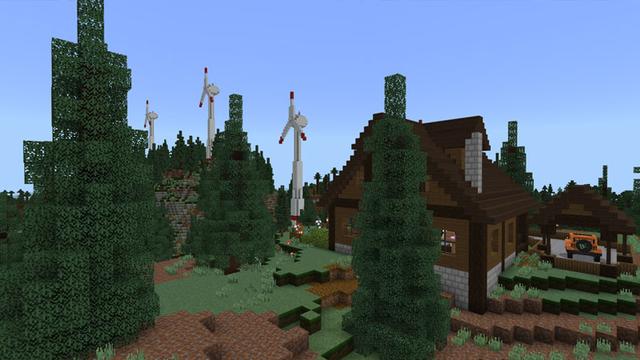 Screenshot of the Minecraft Bedrock Marketplace product Woodland City created by Impulse.