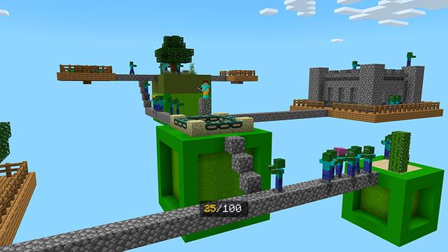 Screenshot of the Minecraft Bedrock Marketplace product 100 Days Zombie Skyblock created by In Mine.