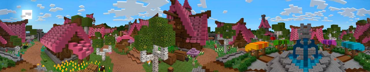 Panorama of the Minecraft Bedrock Marketplace product Cozy Village created by In Mine.