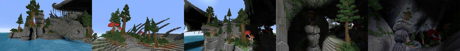 Panorama of the Minecraft Bedrock Marketplace product Dragon Island created by In Mine.