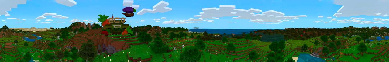 Panorama of the Minecraft Bedrock Marketplace product ECO Modern Base created by In Mine.