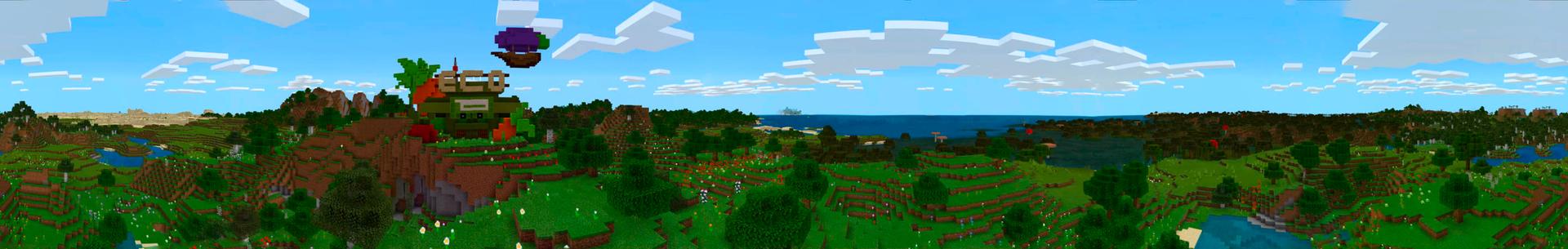 Panorama of the Minecraft Bedrock Marketplace product ECO Modern Base created by In Mine.