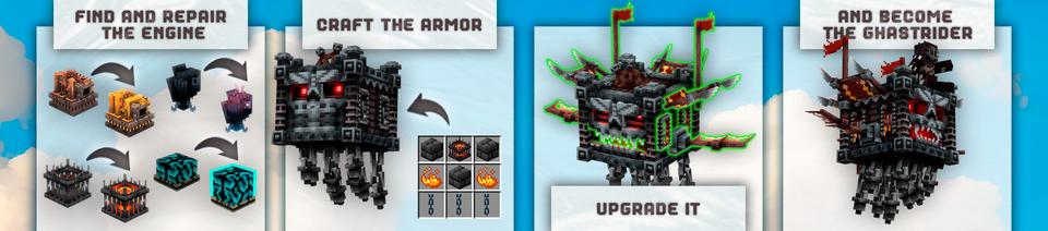 Panorama of the Minecraft Bedrock Marketplace product Ghast Riders created by In Mine.