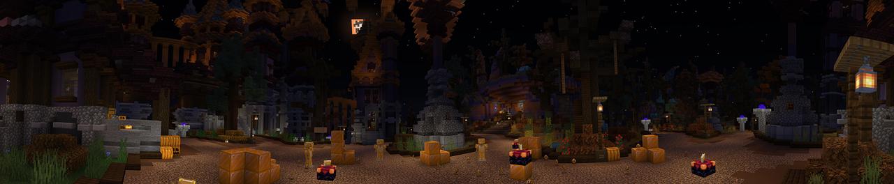 Panorama of the Minecraft Bedrock Marketplace product Halloween Adventure created by In Mine.