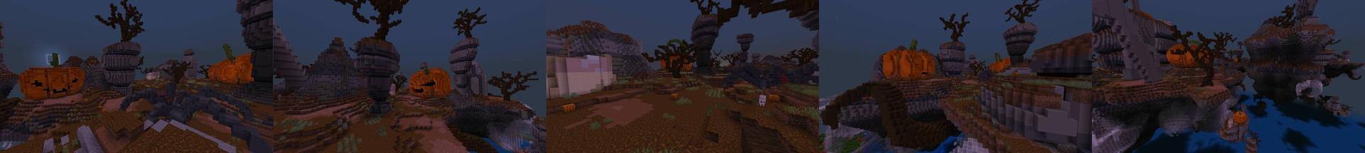 Panorama of the Minecraft Bedrock Marketplace product Halloween Biome created by In Mine.