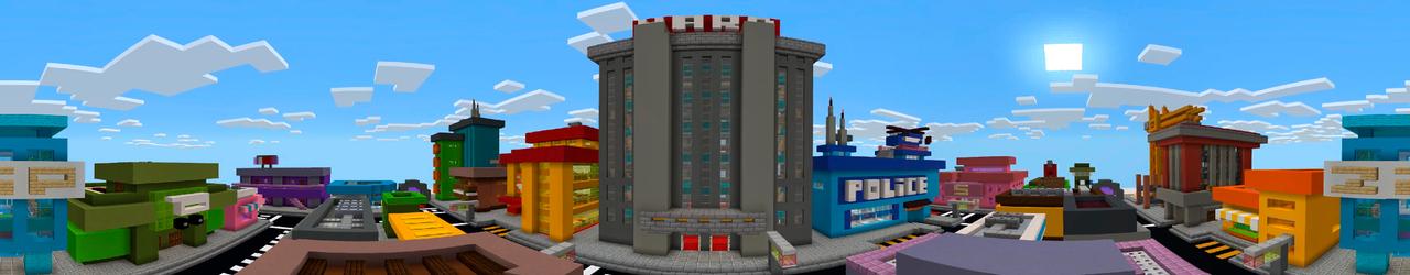 Panorama of the Minecraft Bedrock Marketplace product Hardcore Pocket City created by In Mine.