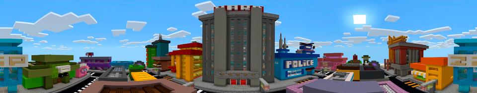 Panorama of the Minecraft Bedrock Marketplace product Hardcore Pocket City created by In Mine.