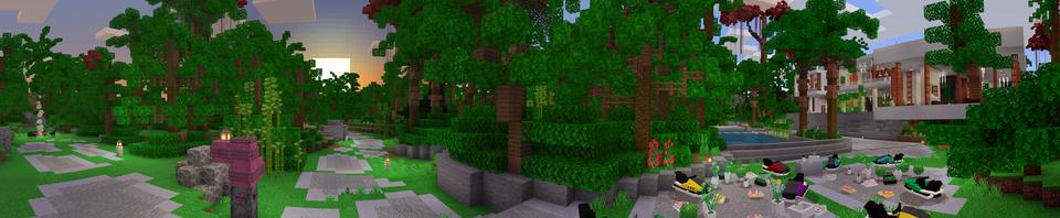 Panorama of the Minecraft Bedrock Marketplace product Jungle Resort created by In Mine.