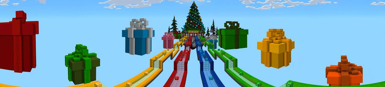 Panorama of the Minecraft Bedrock Marketplace product Lucky Race Winter Holiday created by In Mine.