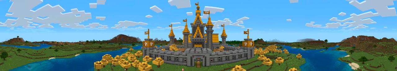 Panorama of the Minecraft Bedrock Marketplace product Luckyblock Castle created by In Mine.