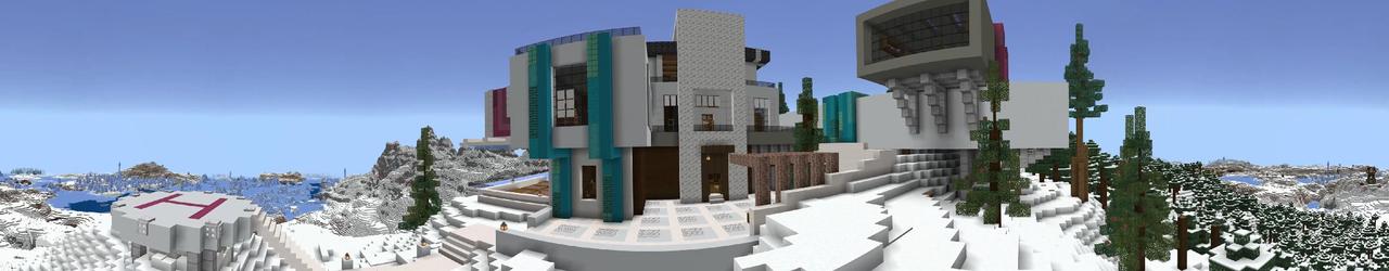 Panorama of the Minecraft Bedrock Marketplace product Millionaire Winter Villa created by In Mine.