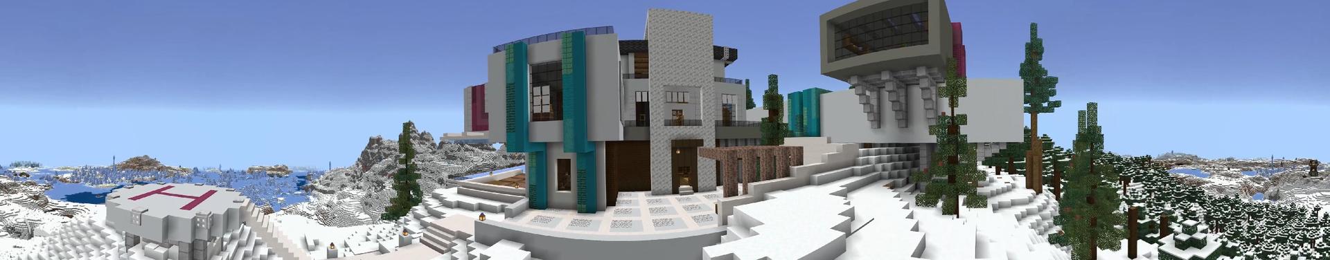 Panorama of the Minecraft Bedrock Marketplace product Millionaire Winter Villa created by In Mine.
