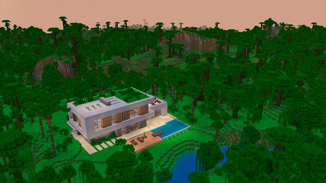 Screenshot of the Minecraft Bedrock Marketplace product Modern  House - Jungle created by In Mine.