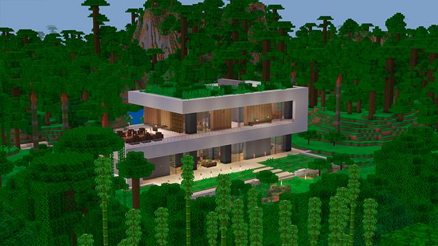 Screenshot of the Minecraft Bedrock Marketplace product Modern  House - Jungle created by In Mine.