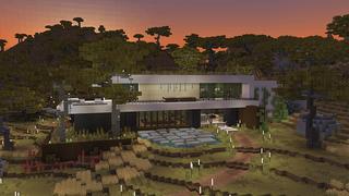 Screenshot of the Minecraft Bedrock Marketplace product Modern House - Savanna created by In Mine.