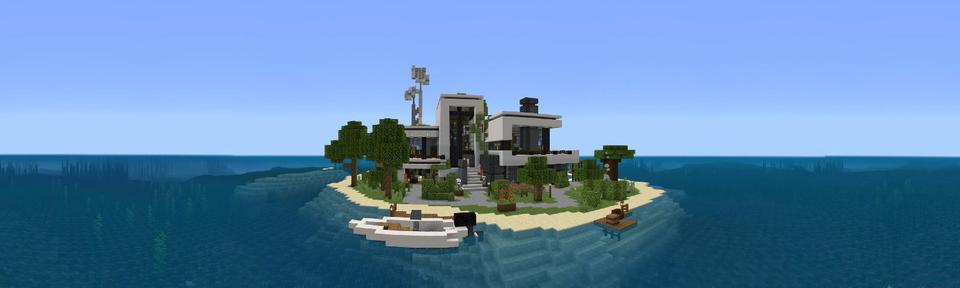 Panorama of the Minecraft Bedrock Marketplace product Modern House Survival created by In Mine.