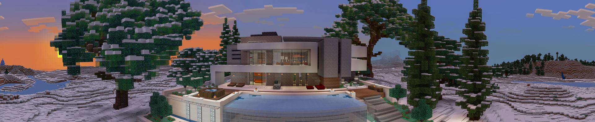 Panorama of the Minecraft Bedrock Marketplace product Modern House created by In Mine.