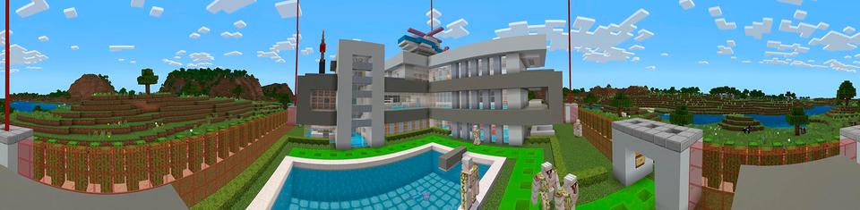 Panorama of the Minecraft Bedrock Marketplace product Modern Private House created by In Mine.