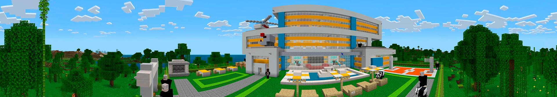 Panorama of the Minecraft Bedrock Marketplace product Modern Security Service created by In Mine.