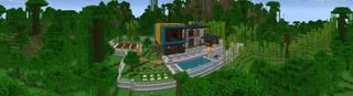 Panorama of the Minecraft Bedrock Marketplace product Modern Tropical House created by In Mine.