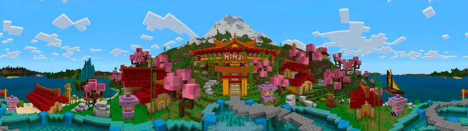 Panorama of the Minecraft Bedrock Marketplace product Ninja Anime Island created by In Mine.
