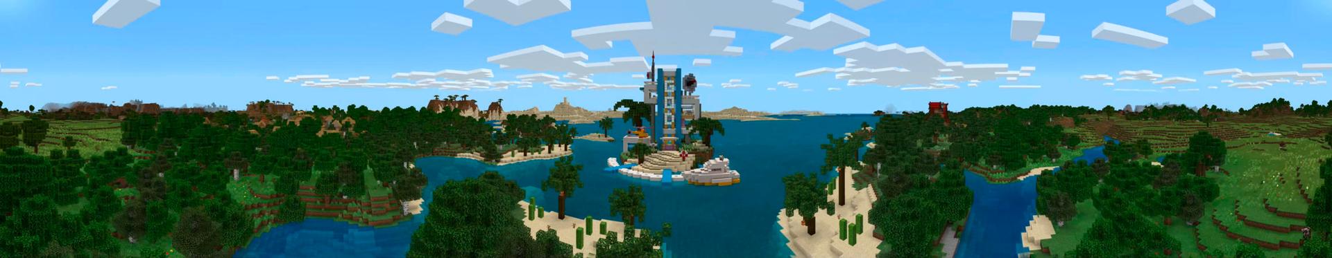 Panorama of the Minecraft Bedrock Marketplace product Noob Pro God Houses created by In Mine.