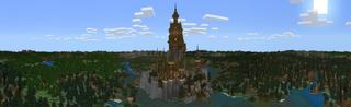 Panorama of the Minecraft Bedrock Marketplace product River Castle created by In Mine.