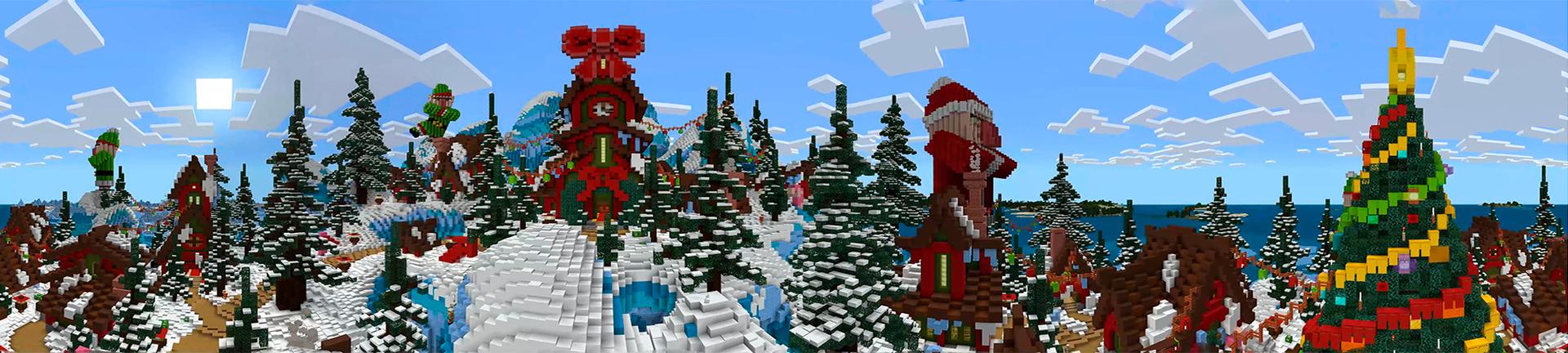 Panorama of the Minecraft Bedrock Marketplace product Santa Lucky Island created by In Mine.