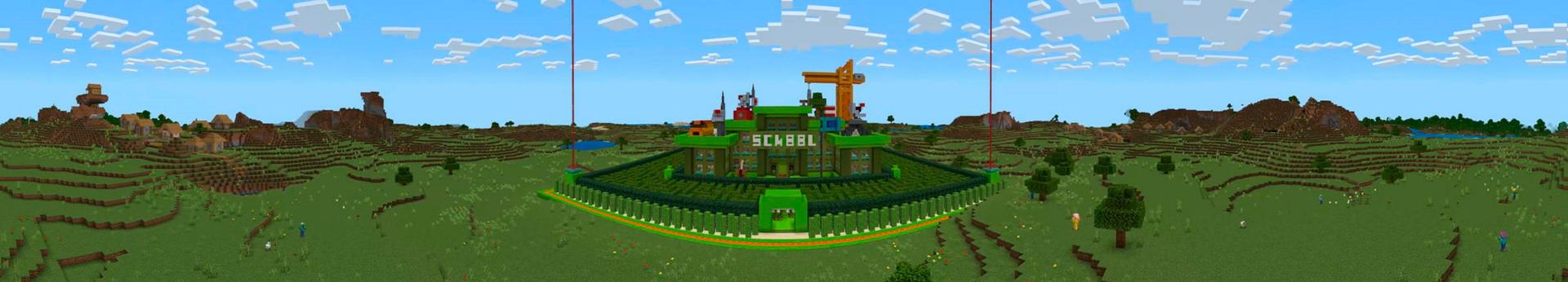 Panorama of the Minecraft Bedrock Marketplace product School Zombie Bunker created by In Mine.