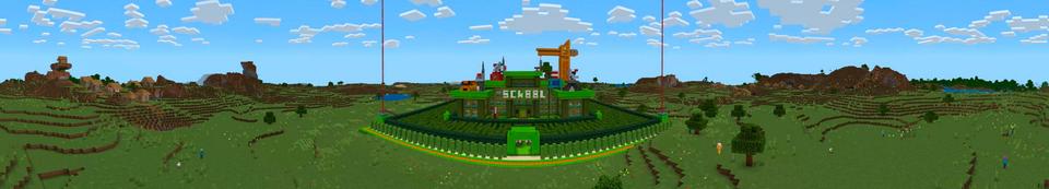 Panorama of the Minecraft Bedrock Marketplace product School Zombie Bunker created by In Mine.