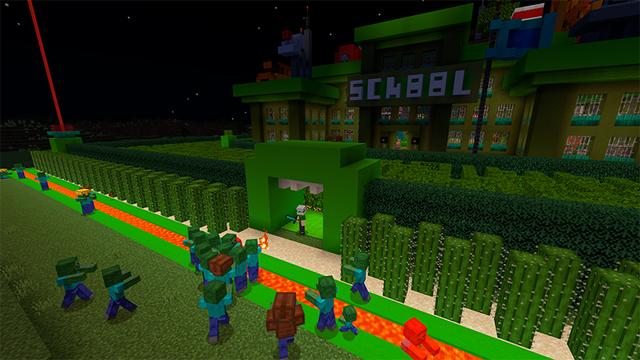 Screenshot of the Minecraft Bedrock Marketplace product School Zombie Bunker created by In Mine.