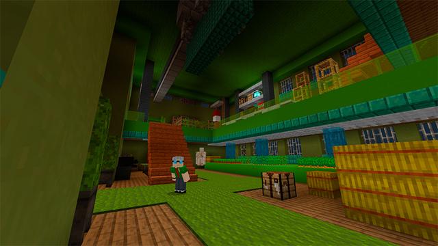 Screenshot of the Minecraft Bedrock Marketplace product School Zombie Bunker created by In Mine.