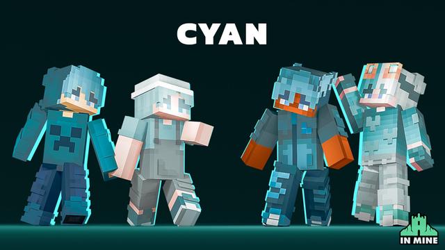 Thumbnail of the Minecraft Bedrock Marketplace product Shades Of Cyan created by In Mine.