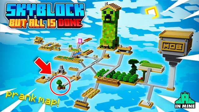 Thumbnail of the Minecraft Bedrock Marketplace product Skyblock But All Is Done created by In Mine.