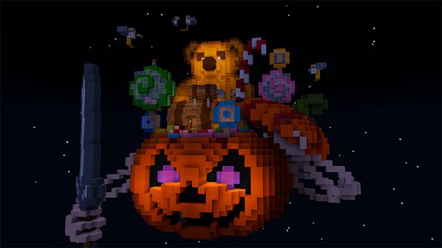 Screenshot of the Minecraft Bedrock Marketplace product Skyblock Halloween created by In Mine.