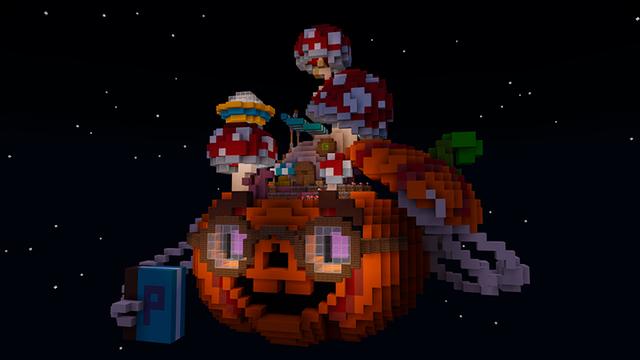 Screenshot of the Minecraft Bedrock Marketplace product Skyblock Halloween created by In Mine.