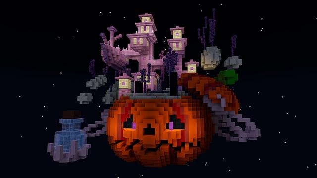 Screenshot of the Minecraft Bedrock Marketplace product Skyblock Halloween created by In Mine.