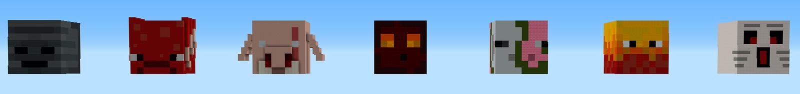 Panorama of the Minecraft Bedrock Marketplace product Skyblock Nether Mob Heads created by In Mine.
